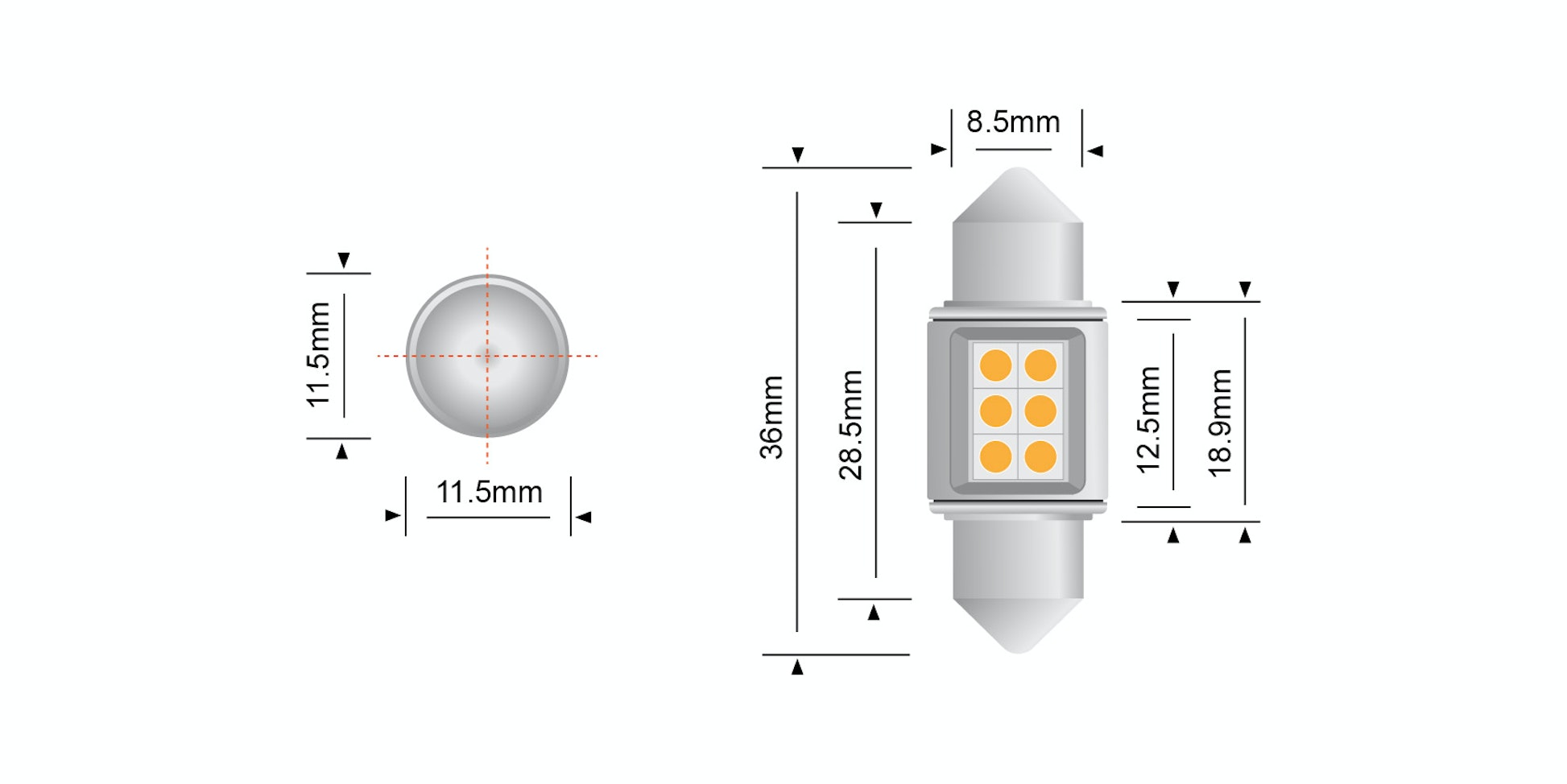 STEDI Festoon 36mm LED Bulbs